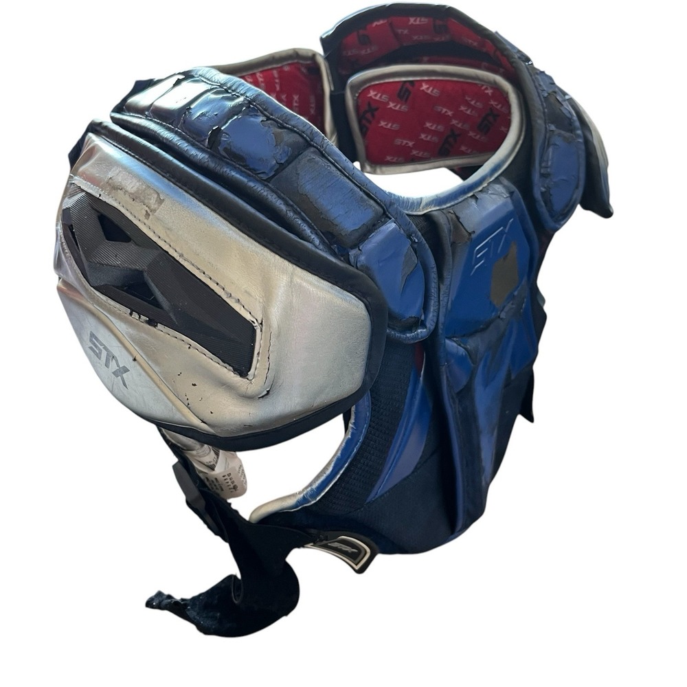 STX Jolt Equipment Lacrosse Shoulder Pads Chest Protector Youth Small BlueSilver